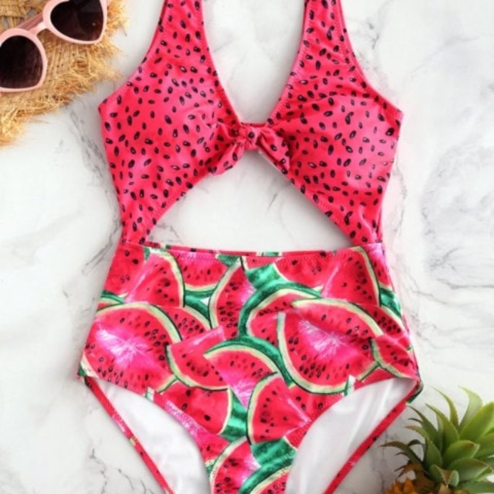 NWT Zaful L Watermelon One Piece Swimsuit